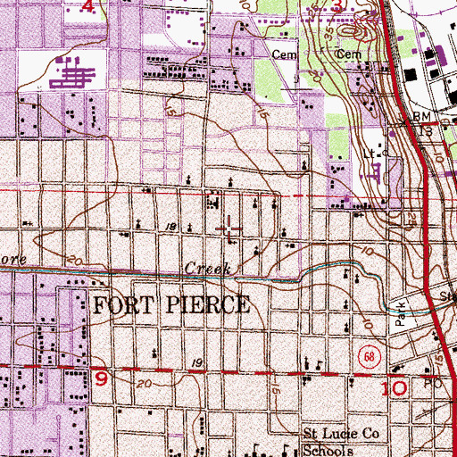 Topographic Map of Fort Pierce Police Department Willie B Ellis Substation, FL