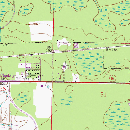 Topographic Map of Columbia County Sheriff's Office Operations Center, FL