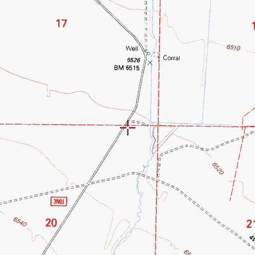 Topographic Map of Adobe Ranch, CA