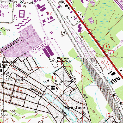 Topographic Map of Jacksonville Sheriff's Office Zone 3 Wolfson Substation, FL