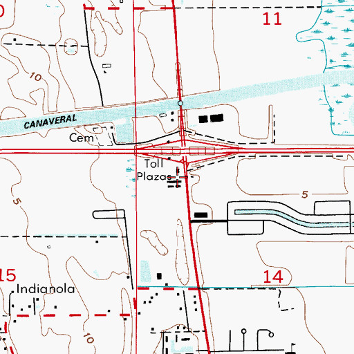 Topographic Map of Brevard County Sheriff's Office East Precinct, FL