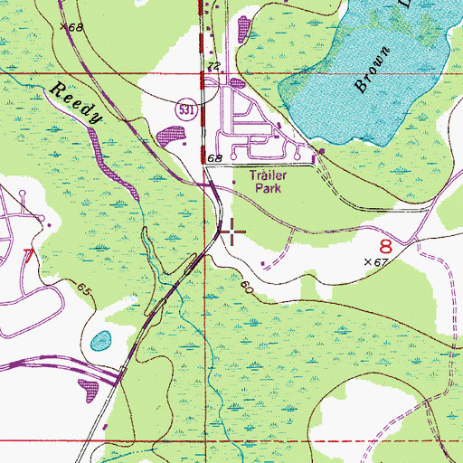 Topographic Map of Osceola County Sheriff's Office South, FL