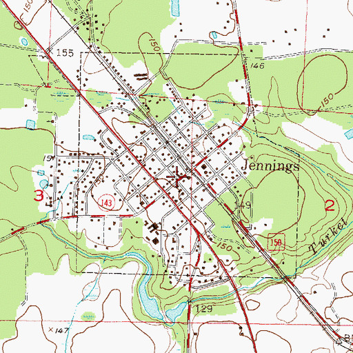 Topographic Map of Jennings Police Department, FL