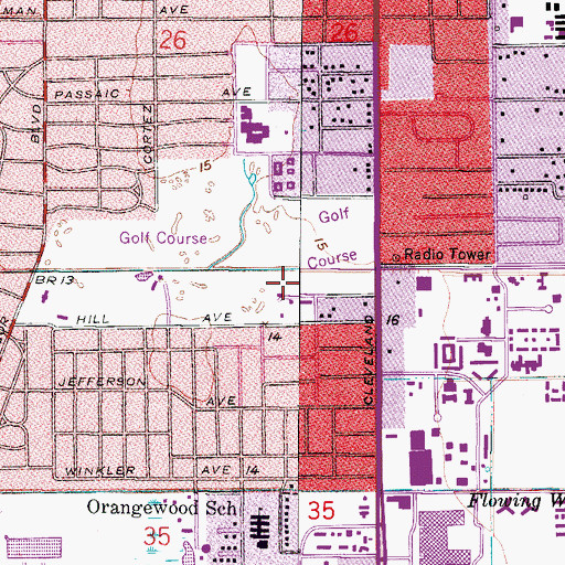 Topographic Map of Fort Myers Police Department Golfview Substation, FL
