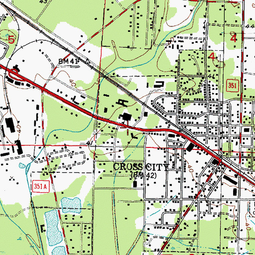 Topographic Map of Florida Highway Patrol - Cross City Troop B, FL