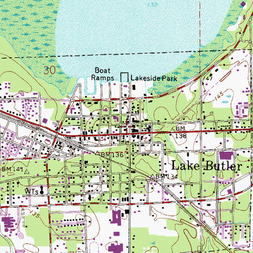 Topographic Map of Union County Sheriff's Office, FL