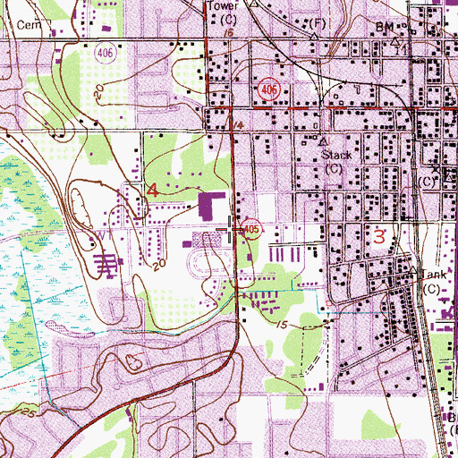 Topographic Map of Brevard County Sheriff's Office North Precinct, FL