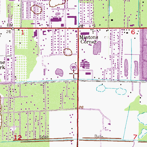 Topographic Map of West Melbourne Police Department, FL