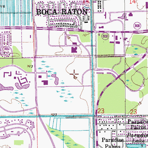 Topographic Map of Boca Raton Police Department Town Center Mall Substation, FL