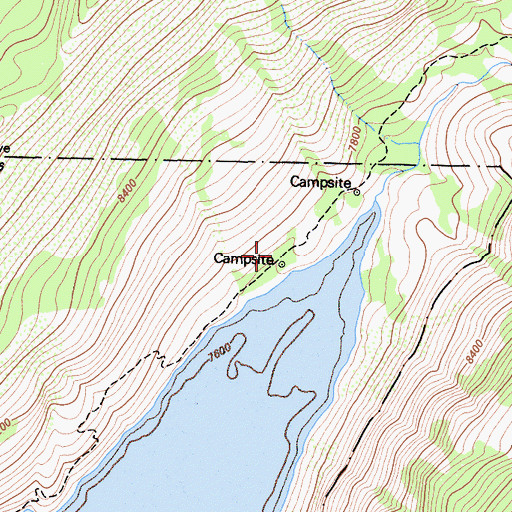 Topographic Map of Upper Vermillion Campground, CA