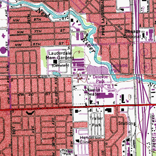 Topographic Map of Broward County Sheriff's Office District 5 Central Broward, FL