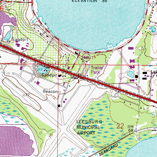 Topographic Map of Lake County Sheriff's Office Aviation Unit, FL