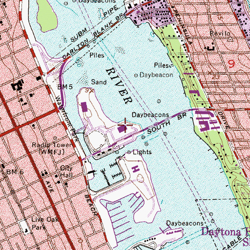 Topographic Map of Volusia County Sheriff's Office - Courthouse Annex, FL