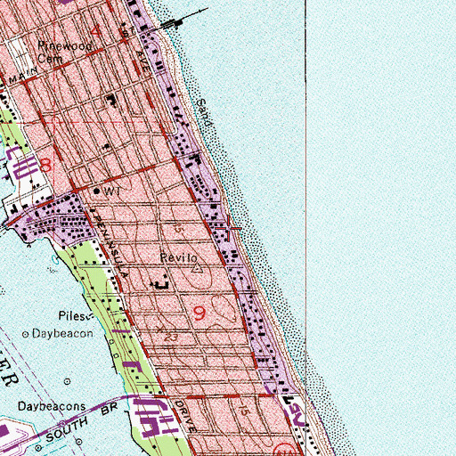 Topographic Map of Volusia County Sheriff's Office - Beach Patrol, FL