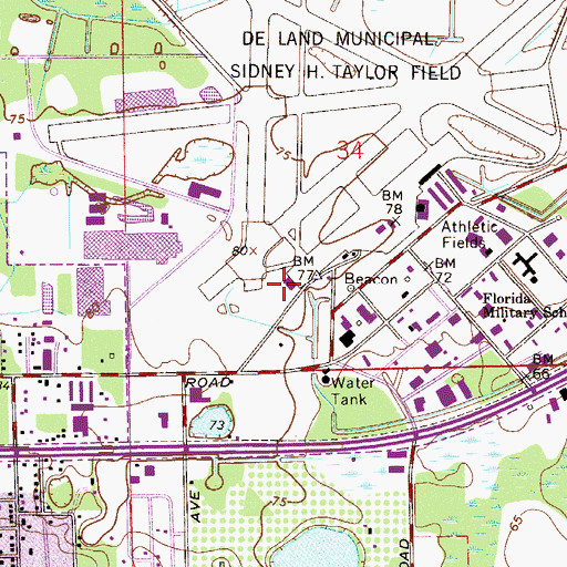 Topographic Map of Volusia County Sheriff's Office - Aviation / Special Services, FL