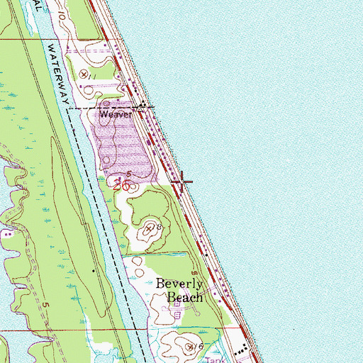 Topographic Map of Flagler County Sheriff's Office Beverly Beach Substation, FL