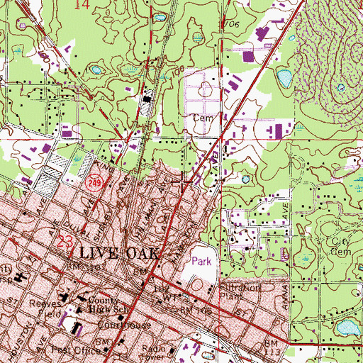Topographic Map of Florida Department of Law Enforcement Live Oak Field Office, FL