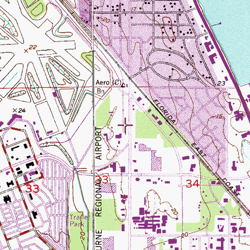 Topographic Map of Florida Department of Law Enforcement Melbourne Field Office, FL