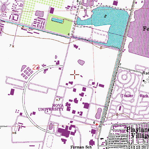 Topographic Map of Florida Atlantic University Police Department Davie Campus, FL