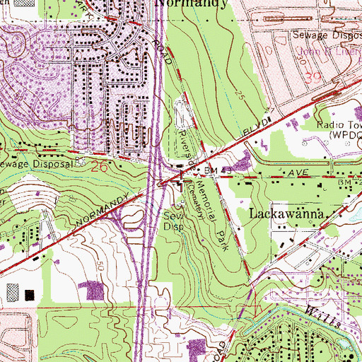 Topographic Map of Florida Highway Patrol - Jacksonville Headquarters Troop G, FL
