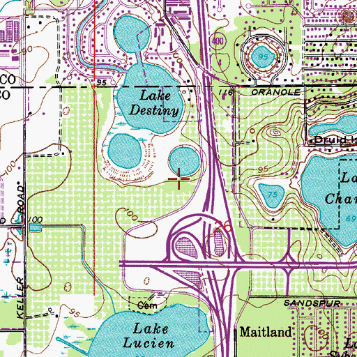 Topographic Map of Federal Bureau of Investigation - Orlando Resident Agency, FL