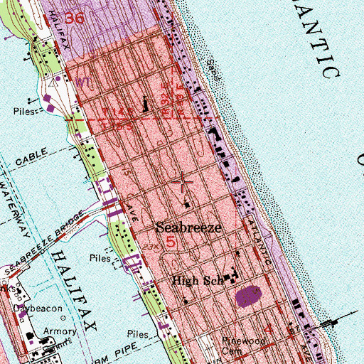 Topographic Map of Federal Bureau of Investigation - Daytona Beach Resident Agency, FL