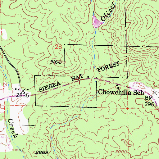 Topographic Map of Usona Fire Station, CA