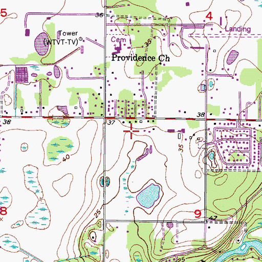 Topographic Map of Hillsborough County Sheriff's Office Winthrop Community Station, FL