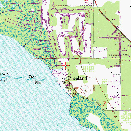 Topographic Map of Lee County Sheriff's Office Gulf District, FL
