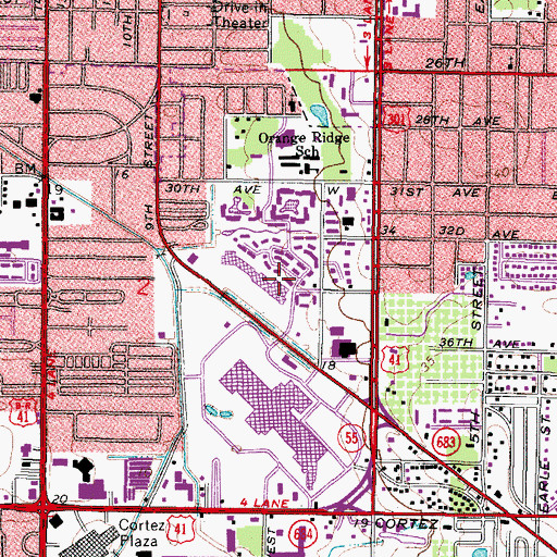 Topographic Map of Manatee County Sheriff's Office District 1, FL