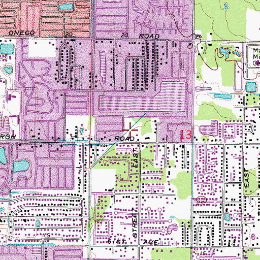 Topographic Map of Manatee County Sheriff's Office District 2, FL