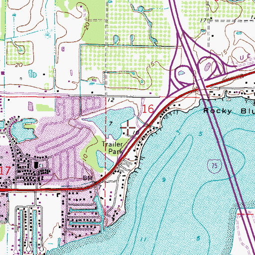 Topographic Map of Manatee County Sheriff's Office District 3, FL