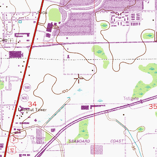Topographic Map of Orange County Sheriff's Office Florida Mall Substation, FL