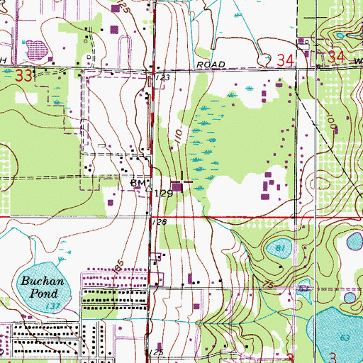 Topographic Map of Orange County Sheriff's Office - Sector I Command, FL