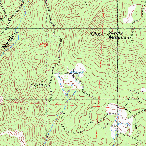 Topographic Map of Texas Flat Group Campground, CA