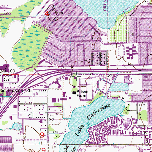 Topographic Map of Orange County Sheriff's Office Sector IV Substation, FL