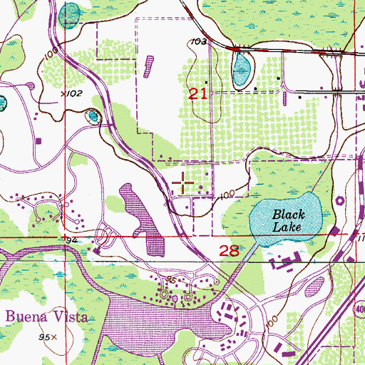 Topographic Map of Orange County Sheriff's Office Sector V Substation, FL