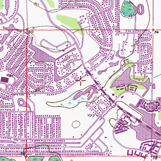 Topographic Map of Osceola County Sheriff's Office BVL Substation, FL