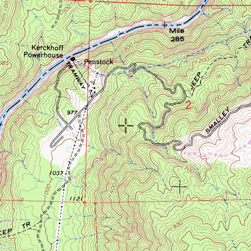 Topographic Map of San Joaquin River Gorge Management Area, CA