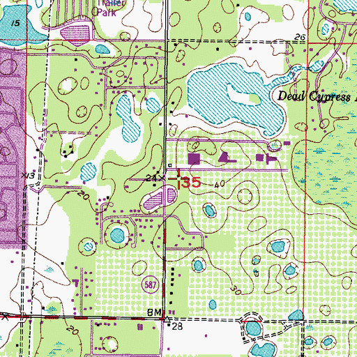 Topographic Map of Pasco County Sheriff's Office District 1 West Operations Center, FL