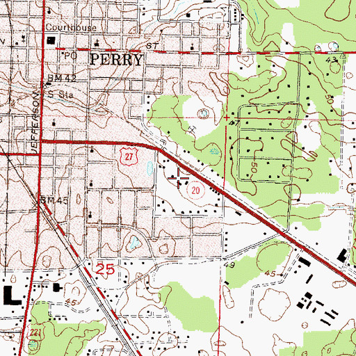 Topographic Map of Taylor County Sheriff's Office, FL