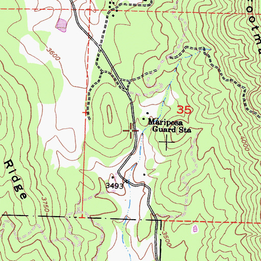 Topographic Map of Jerseydale Work Center, CA