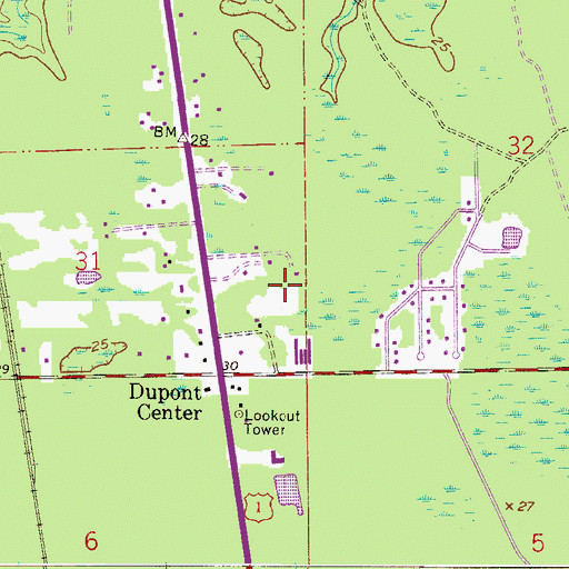 Topographic Map of Saint Johns County Sheriff's Office - South Regional Office, FL