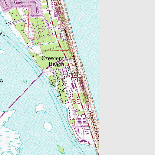 Topographic Map of Saint Johns County Sheriff's Office - Cresent Beach Field Office, FL