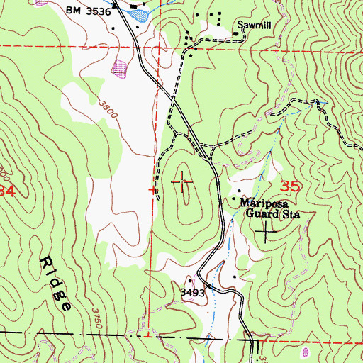 Topographic Map of Jerseydale Campground, CA