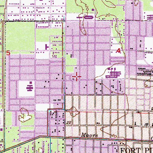 Topographic Map of Fort Pierce Police Department Substation, FL