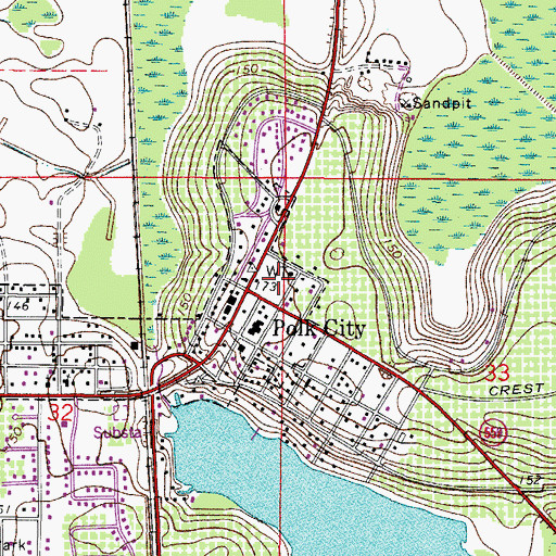 Topographic Map of Polk County Sheriff's Office Substation, FL