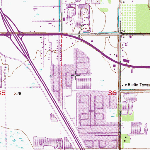 Topographic Map of Brevard County Sheriff's Office - West Precinct Substation, FL