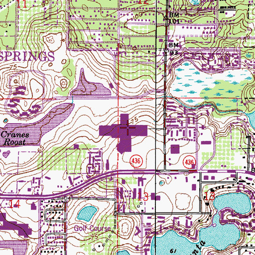 Topographic Map of Altamonte Springs Police Department COPS Center, FL