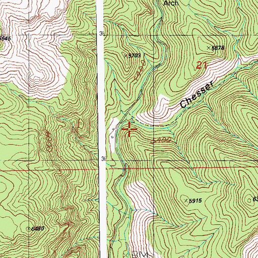 Topographic Map of Chesser Canyon, AZ